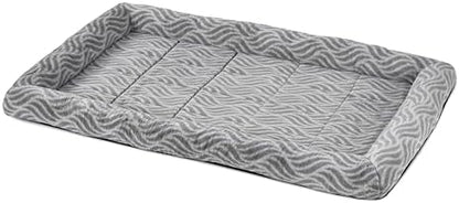 MidWest Homes for Pets QuiteTime Deluxe Wave Bolster Bed for Extra Large Dogs; Easily Machine Wash and Dry; Gray; 48"; 40248-WVGY