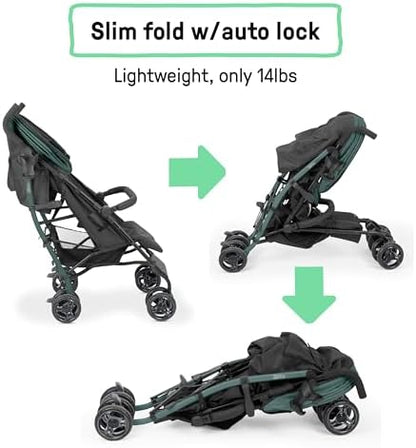 3Dlite Jewel Convenience Stroller – Lightweight Folding Stroller with Car Seat Compatibility, Extra-Large Canopy & Storage