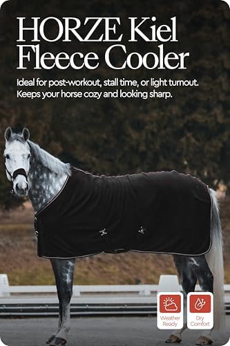 HORZE Kiel Horse Blankets for Real Horses, Fleece Horse Cooler Sheet