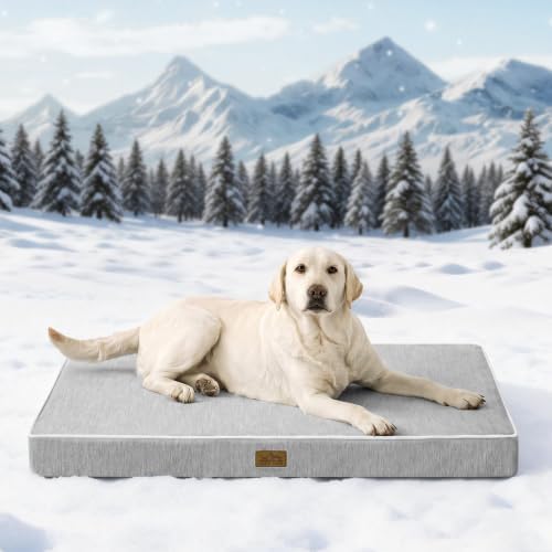 COZY KISS Cooling Orthopedic Dog Bed, Q-Max>0.5, Waterproof Lining, 44x32in