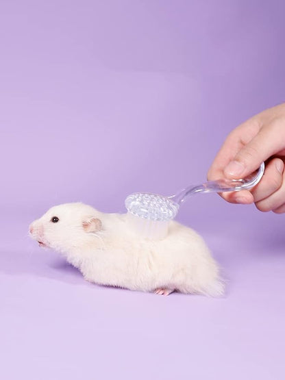 4 Pack Hamster Brush - Small Animal Bath Brush with Lid Soft Cleansing Brush Massage Combs for Hedgehog Guinea Pig Rabbit Chinchilla Ferret Small Animal Grooming Tool Cleaning Supplies-Random Color