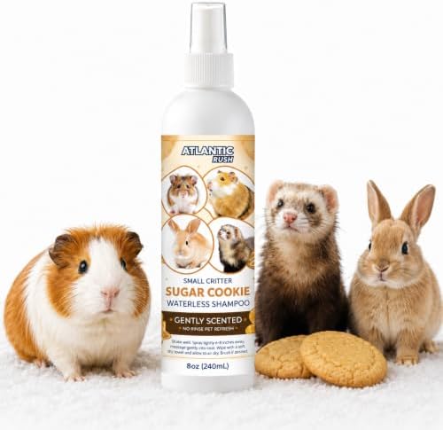 Atlantic Rush Waterless Shampoo for Small Pets- 8oz Spray (Sugar Cookie)