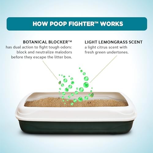 World's Best Cat Litter Poop Fighter, Urine & Poop Odor Defense, 8 lb Bag