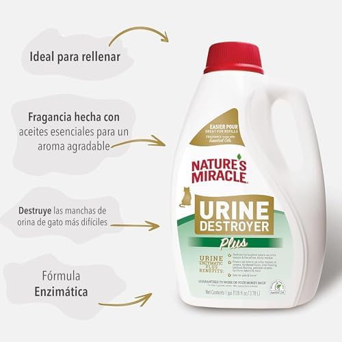 Nature's Miracle Cat Urine Destroyer Plus, Enzymatic Cleaner, 1 gal