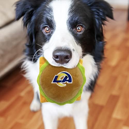 NFL Los Angeles RAMS Cheese Burger Plush Dog & CAT Squeak Toy - Cutest Stadium HAMBERGER Snack Plush Toy for Dogs & Cats with Inner Squeaker & Beautiful Football Team Name/Logo
