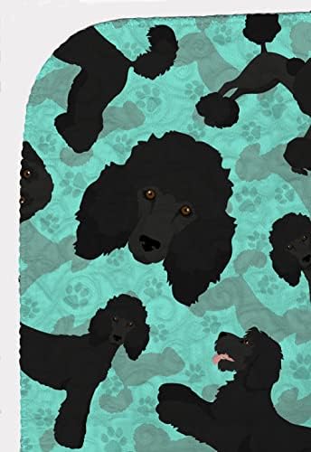 Caroline's Treasures MLM1022LQB Black Standard Poodle Quilted Blanket 50x60 Artwork Pattern Quilted Throw Blanket for Bed, Couch, Sofa, Soft and Lightweight