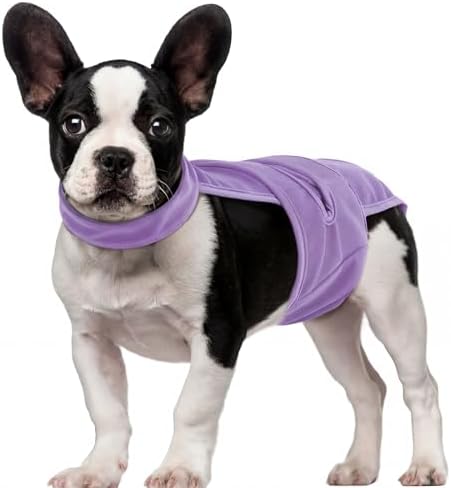 QBLEEV Dog Diapers with Suspenders, Female Escape-Proof Full Body Dog Period Diapers Overalls, Reusable Washable Sanitary Panties for Heat Cycle & Incontinence, Doggie Underwear Onesie with Tail Hole