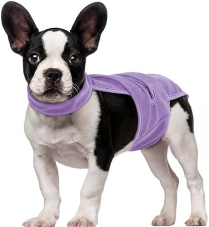 QBLEEV Dog Diapers with Suspenders, Female Escape-Proof Full Body Dog Period Diapers Overalls, Reusable Washable Sanitary Panties for Heat Cycle & Incontinence, Doggie Underwear Onesie with Tail Hole