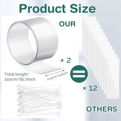 Juexica 2 Pcs 82.7 x 4.5 Inch Guinea Pig Cage Liner Clear Cuttable Critter Liner with Pre Drilled Holes Urine Guard Extra Long Liner with 100 Zip Ties for Rabbit Hamster Ferret Chinchilla