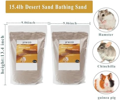 Hamster Bath Sand, 15.4lb Dust Free Desert Sand or Potty Litter Sand for Hamster Chinchillas Gerbil Syrian Mice Small Animals(Beige)