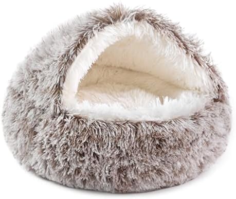 NOYAL Hooded Donut Bed, Calming Cave for Cats & Small Dogs