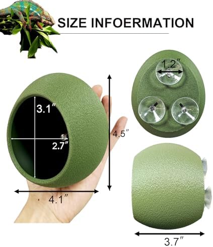 Woyrise Reptile Hide Cave Plastic Egg Shape Hideout, Gecko Hide with Strong Suction Cups Climbing Toys Reptile Shelter Sleeping Cave for Arboreal Reptiles, Frogs, Spiders Terrarium Decor - Green