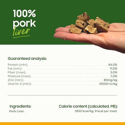 smallbatch Freeze Dried Pork Livers, High Protein Dog & Cat Treats, 3.5oz