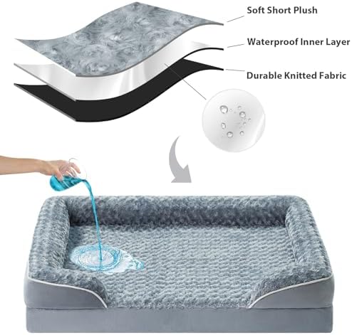 WNPETHOME Orthopedic Washable XL Dog Bed for Senior Dog Cozy Sleep