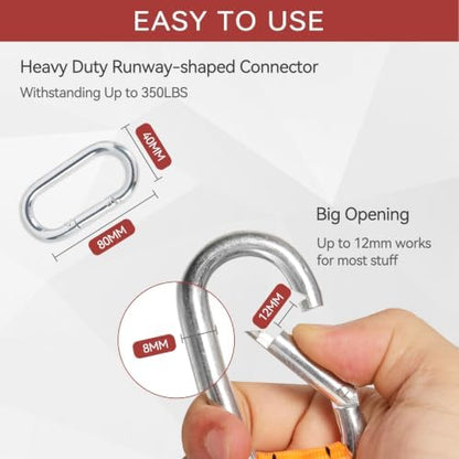 4PCS Horse Bucket Strap Hangers Heavy Duty, Bucket Hangers for Horse Water Feed Bucket Hay Bag Nets, Multi-Purpose Hanging Straps for Horse Stall Barns Gates Trees, 14”/20”*2/26”, Orange