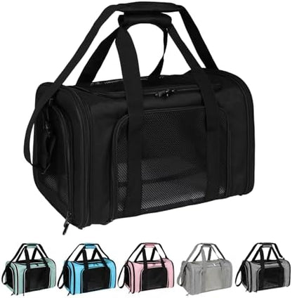 Top tasta Dog Cat Carrier Pet Carriers for Small Medium Large Cats Dogs Carrier Under 25 Lbs Soft Sided Small Puppy Dog Carrier Portable Foldable Dog Cat Travel Carrier （Black 20 * 13 * 13）