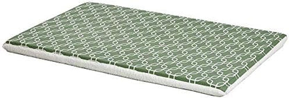 MidWest Homes for Pets Quiet Time Teflon Defender Dog Beds; Pet Beds Designed to Fit Folding Metal Dog Crates, Green & White Geometric Pattern, 48-Inch