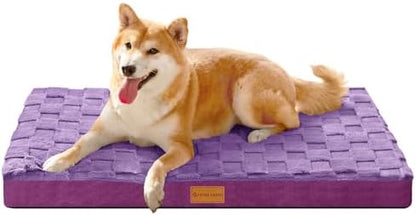 Patas Lague Orthopedic Dog Bed Washable Pet Crate Mat 30''X20'' Purple