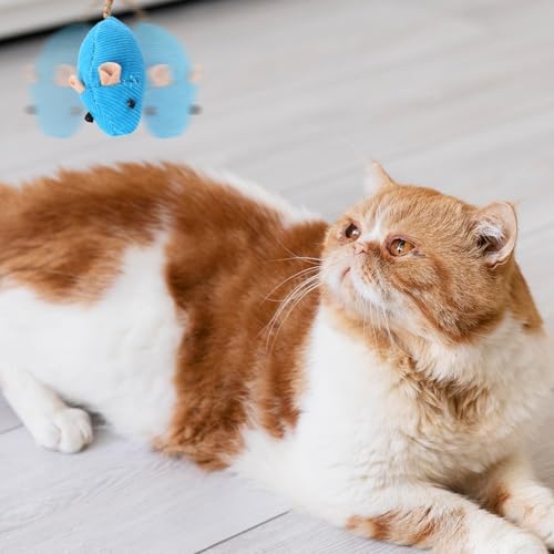 Mozeat Lens 8 Pack Toy Mice for Cats Cat Mice Toys Interactive Toy Cats Mouse Plush Cat Toys Catnip Toy Biting Toys for Cats Mouse Shaped Toy for Indoor Cats Realistic Design 8 Color