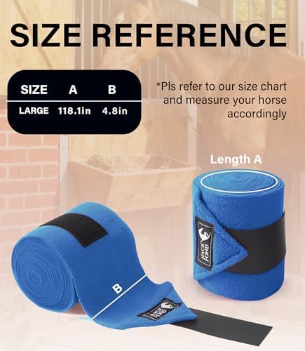 Polo Wraps for Horses Set of 4, Leg Wraps for Horses