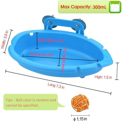 Mygeromon Bird Bath for Cage Parakeet Bathtub Budgie Shower Tub Indoor