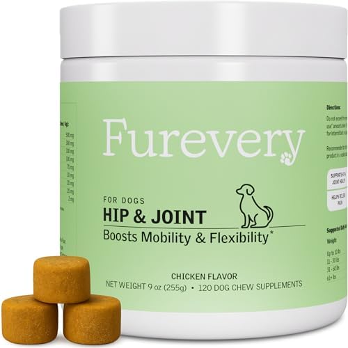 Dog Hip & Joint Chews – Advanced Joint Support Supplement for Dogs, Chicken Flavor with Glucosamine, Chondroitin & MSM, Supports Mobility, Flexibility & Comfort, 120 Count