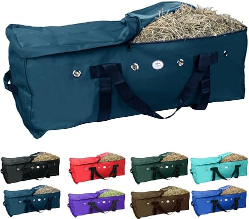 Majestic Ally 1200 D Nylon Fabric Large 44” x 20” x 16” and Extra Large 52" x 27" x21" Heavy-Duty Hay Bale Storage Bag (Teal, X-Large)