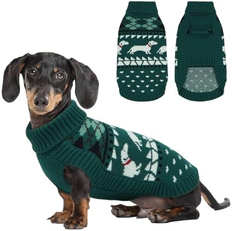 Lelepet Mini Dachshund Sweater Turtleneck Dog Sweaters for Small Dogs XS-XL