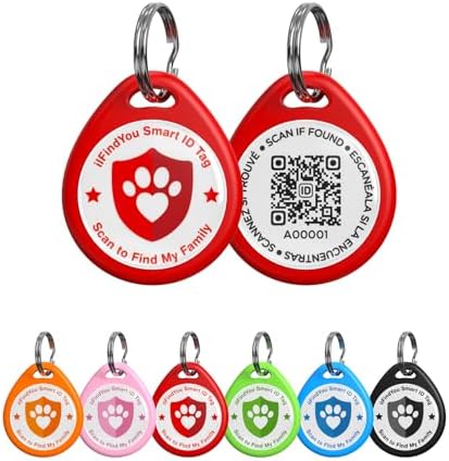 QR Code Cat Tags Personalized Small, Real-time Alerts, Red