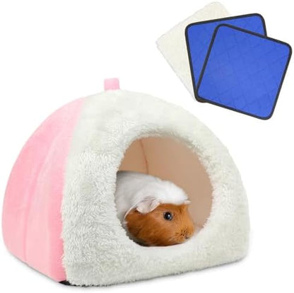 Guinea Pig Hideout Bed with 2 Absorbent Leak-Proof Bottom Pee Pad