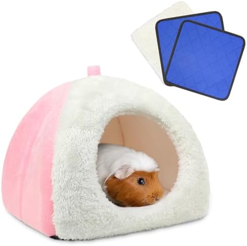 Guinea Pig Hideout Bed with 2 Absorbent Leak-Proof Bottom Pee Pad