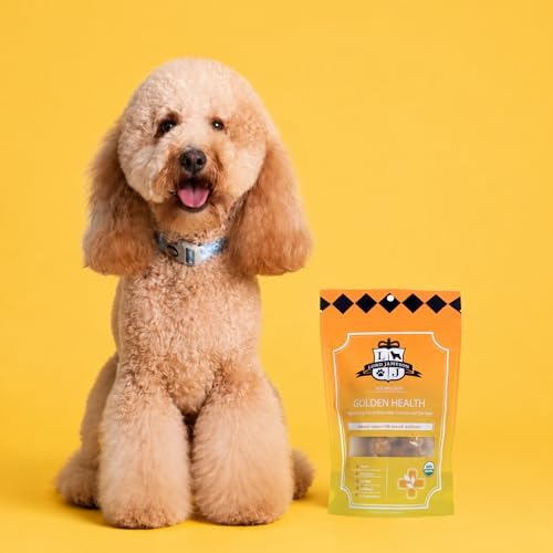 Lord Jameson Golden Health Soft & Chewy Organic Dog Treats - Anti-Inflammatory Tumeric & Flax Seed - No-Bake Recipe - Gluten-Free, Preservative-Free, USDA Certified Organic - Made In USA 6 oz