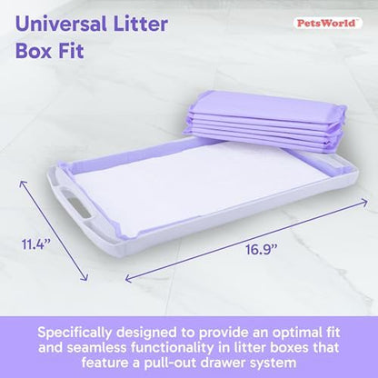 PetsWorld Universal Fit Cat Pad Refills for Litter Box, Fresh Scent, Odor Control, Pack of 400