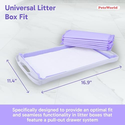 PetsWorld Universal Fit Cat Pad Refills for Litter Box, Fresh Scent, Odor Control, 1200 Count