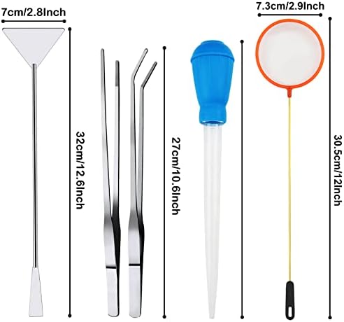 Fish Tank Cleaning Tools, 6 pcs Aquarium Cleaning Tools, Feeder Tools Kit, Aquarium Plants Cleaner, Algae Scraper for Glass Aquariums
