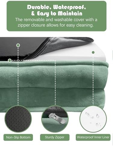 Spotted Play Orthopedic Dog Bed with Sides - Sofa Beds for Extra Large Dogs, Supportive Foam Pet Couch Bed with Washable Removable Cover, Waterproof Lining and Non-Slip Bottom, Green - XXL