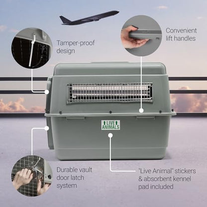 Petmate Sky Kennel, for Air Travel, 36in Dog Crate for Pets 50 to 70lbs