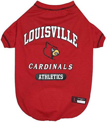Pets First Collegiate LOUISVILE CARDINALS Dog T-Shirt, Large. - Licensed Shirt for Pets Team Colored with Team Logos.- Premium Stretchable Materials for the Comfrot of your Dog & Cat.
