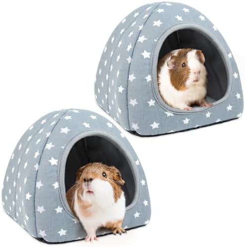 2 Pack Guinea Pig Hideout Washable Dwarf Rabbit Bed