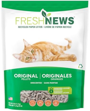 Fresh Pellet Non-Clumping Paper Cat Litter, 25 Pound