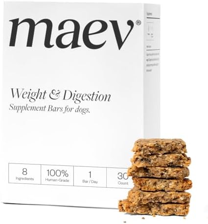 Maev Weight & Digestion Supplement Bars for Dogs, with Probiotics, 30 Count