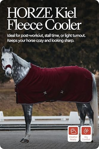 HORZE Kiel Horse Blankets for Real Horses, Fleece Horse Cooler Sheet