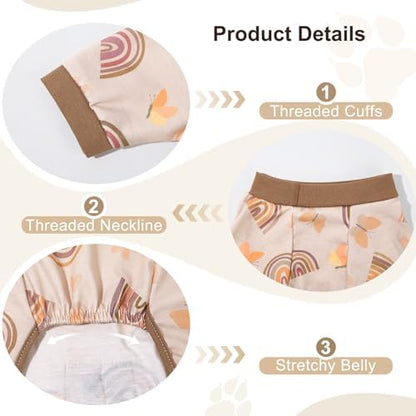 Bienbee Dog Pajamas, 4 Pack Adjustable Onesies for Small to Large Dogs M