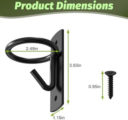 Black Metal Horse Stall Bucket Hanging Hooks