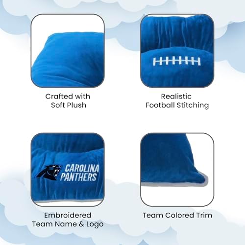 NFL PET Bed - Carolina Panthers Soft & Cozy Plush Pillow Bed. - Football Dog Bed. Cuddle, Warm Sports Mattress Bed for Cats & Dogs