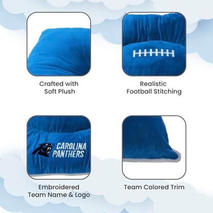 NFL PET Bed - Carolina Panthers Soft & Cozy Plush Pillow Bed. - Football Dog Bed. Cuddle, Warm Sports Mattress Bed for Cats & Dogs