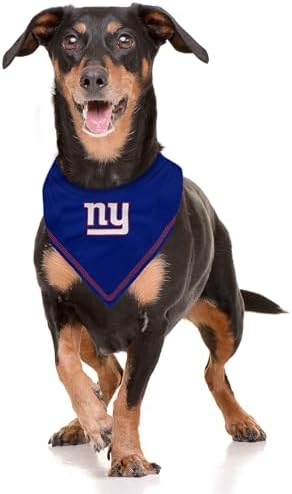NFL New York Giants TIE Bandana, Large/X-Large. Dog Bandana Scarf Bib for Pet Cat Dog. The Ultimate Game-Day, Party Bandana