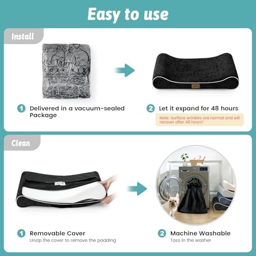 COZY KISS Orthopedic Dog Bed, for Medium Dogs up to 65 lbs, 36x24x5.5in