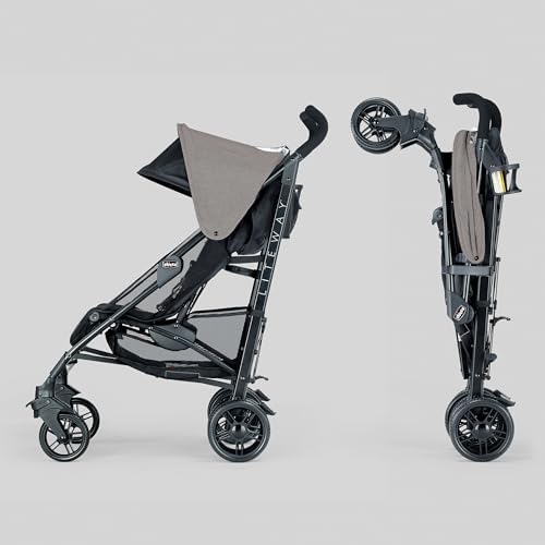 Chicco Liteway Stroller, Compact Fold Baby Stroller with Canopy, Lightweight Aluminum Frame Umbrella Stroller, for Use with Babies and Toddlers up to 40 lbs, Arctic/Blue