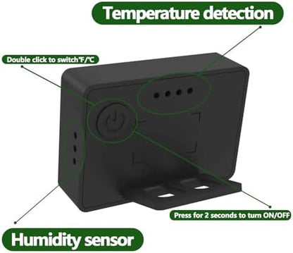 Black Reptile Thermometer Hygrometer with Climate Comfort Indicator, Fast Accurate LCD Digital Temperature & Humidity Monitor for Ball Python, Crested Gecko, Tortoise, Frog Tanks